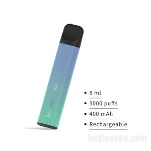 Miku E-cigs Indiúscartha Gorm Glas 3000 Puff